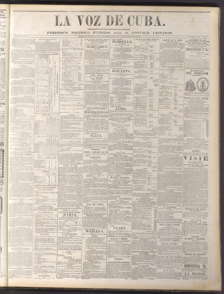 Miniatura de La Voz de Cuba: diario conservador del 5 de febrero de 1876