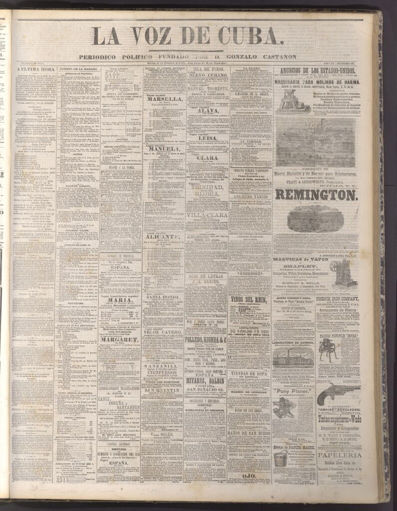 Miniatura de La Voz de Cuba: diario conservador del 8 de febrero de 1876
