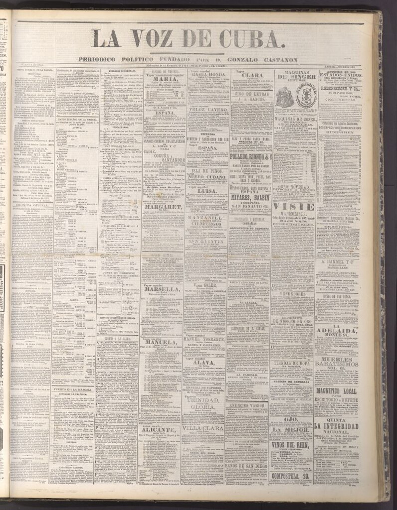 Miniatura de La Voz de Cuba: diario conservador del 9 de febrero de 1876