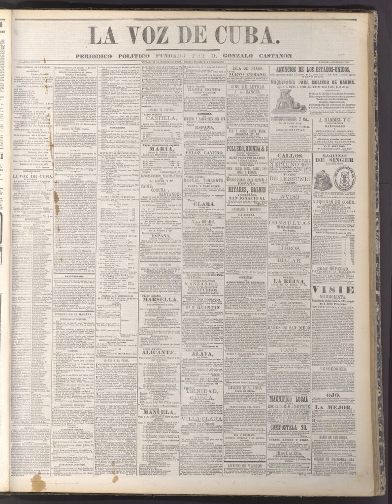 Miniatura de La Voz de Cuba : diario conservador del 11 de febrero de 1876