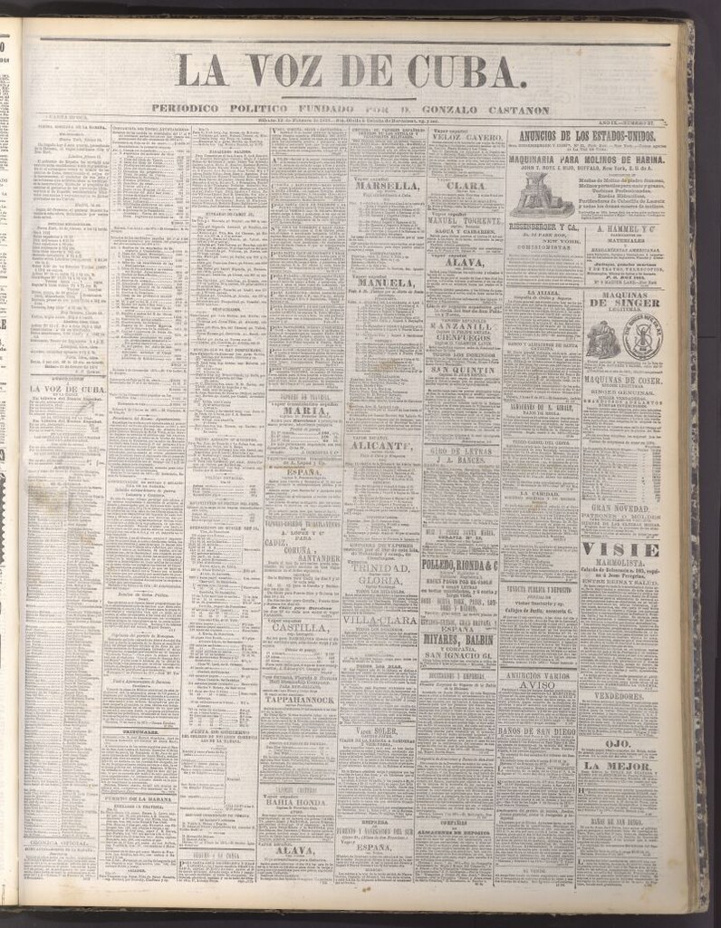 Miniatura de La Voz de Cuba: diario conservador del 12 de febrero de 1876