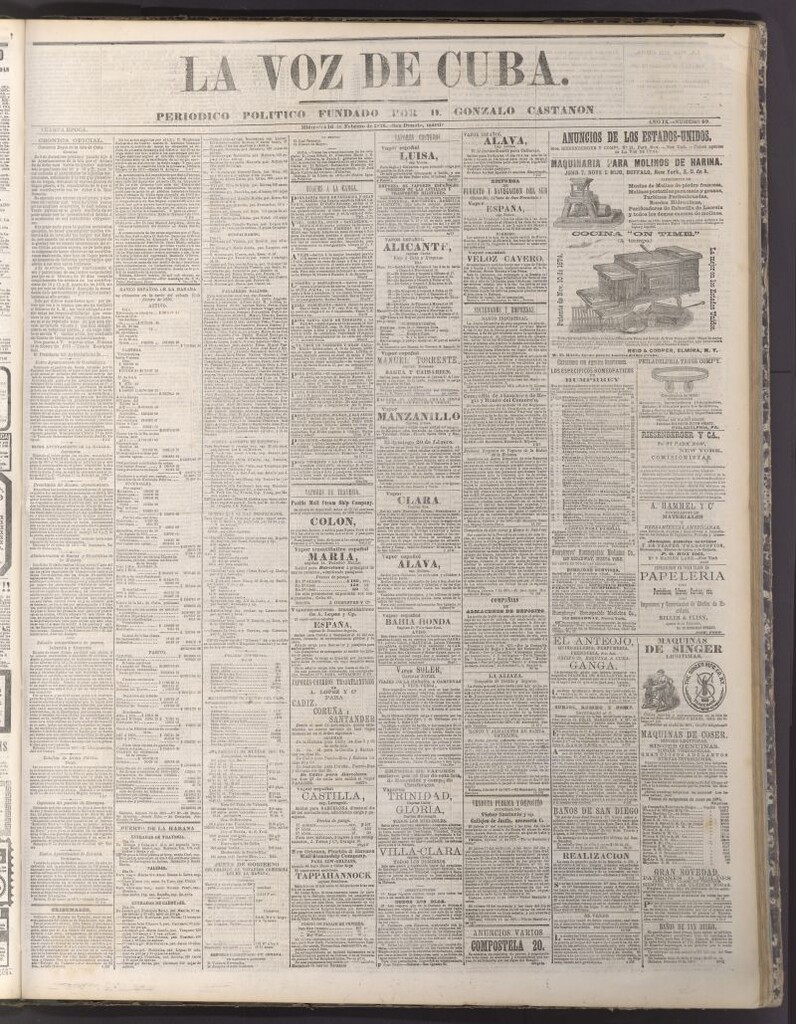 Miniatura de La Voz de Cuba: diario conservador del 16 de febrero de 1876