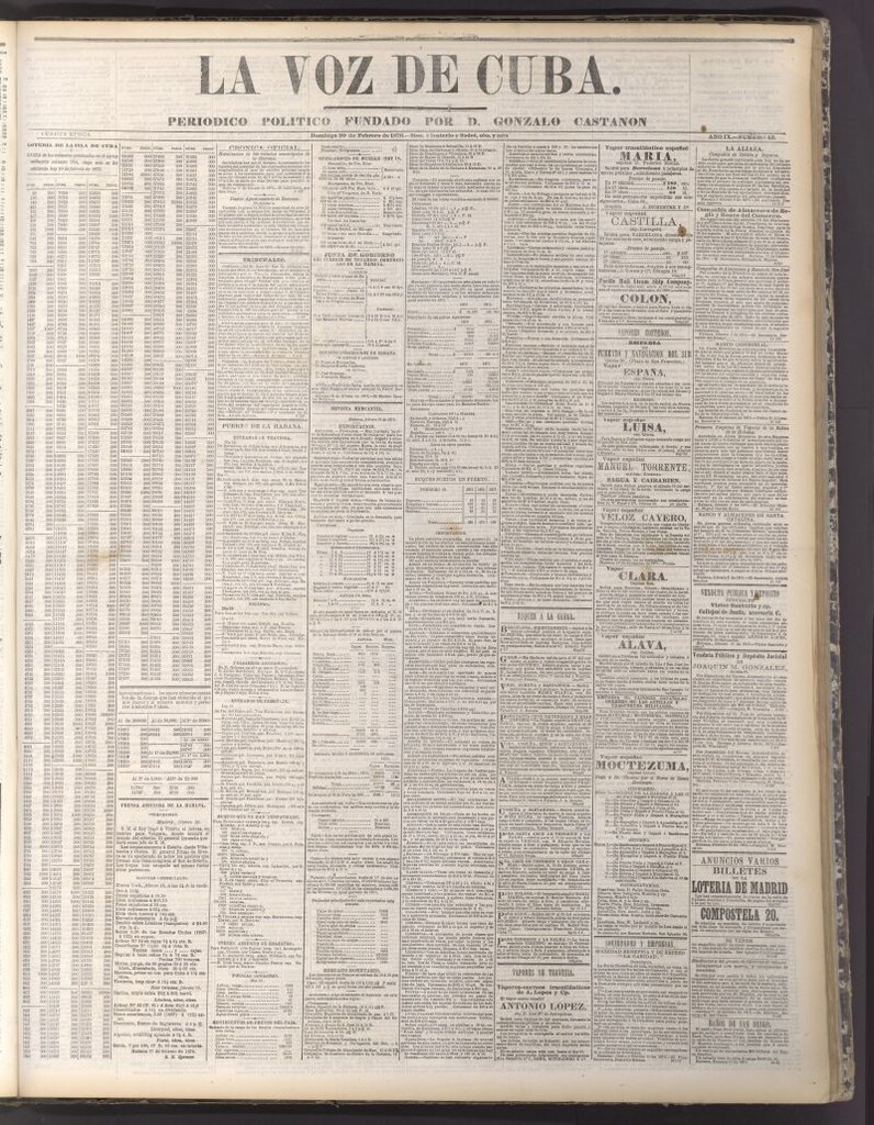 Miniatura de La Voz de Cuba: diario conservador del 20 de febrero de 1876