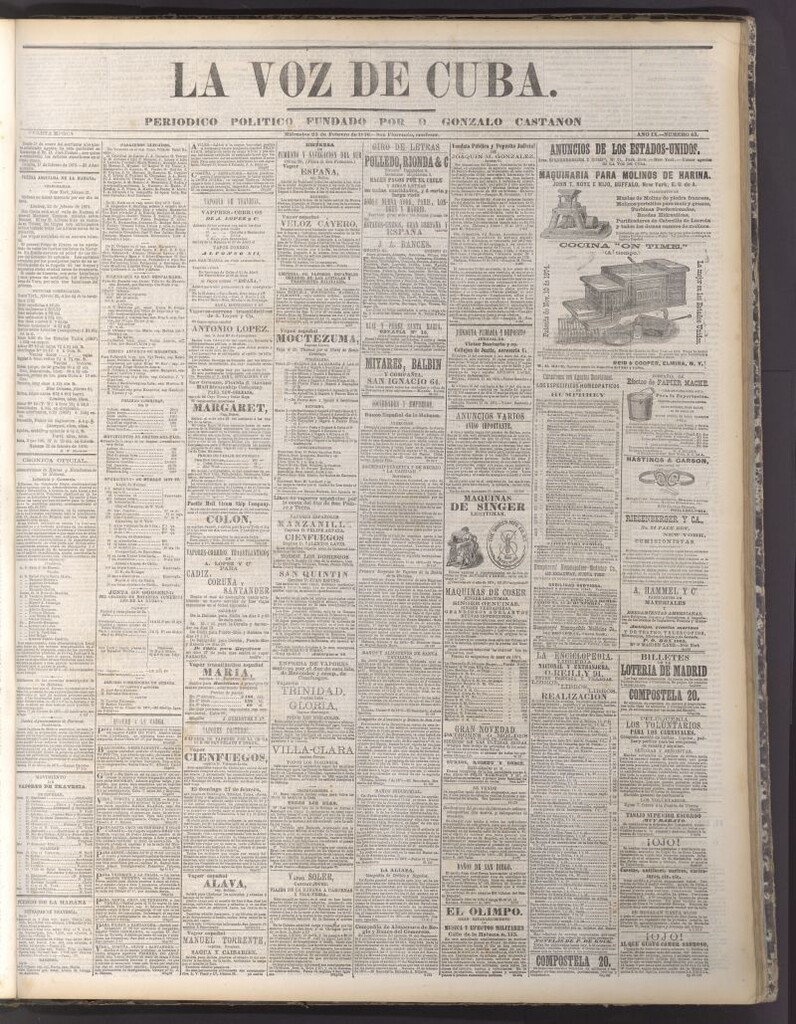 Miniatura de La Voz de Cuba: diario conservador del 23 de febrero de 1876