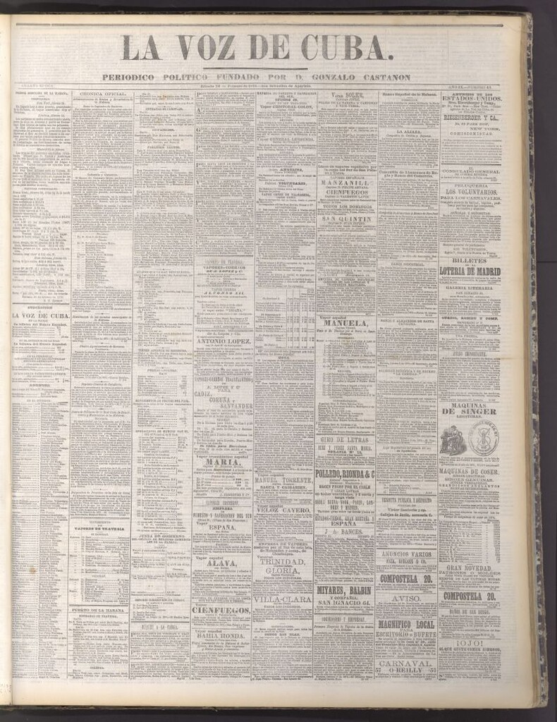 Miniatura de La Voz de Cuba: diario conservador del 26 de febrero de 1876