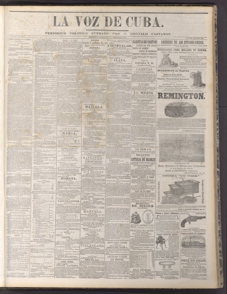 Miniatura de La Voz de Cuba: diario conservador del 29 de febrero de 1876
