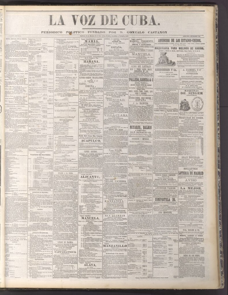 Miniatura de La Voz de Cuba: diario conservador del 2 de marzo de 1876