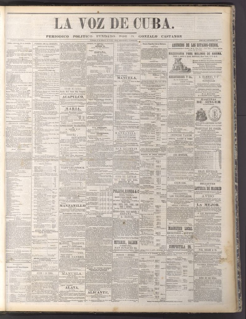 Miniatura de La Voz de Cuba: diario conservador del 3 de marzo de 1876