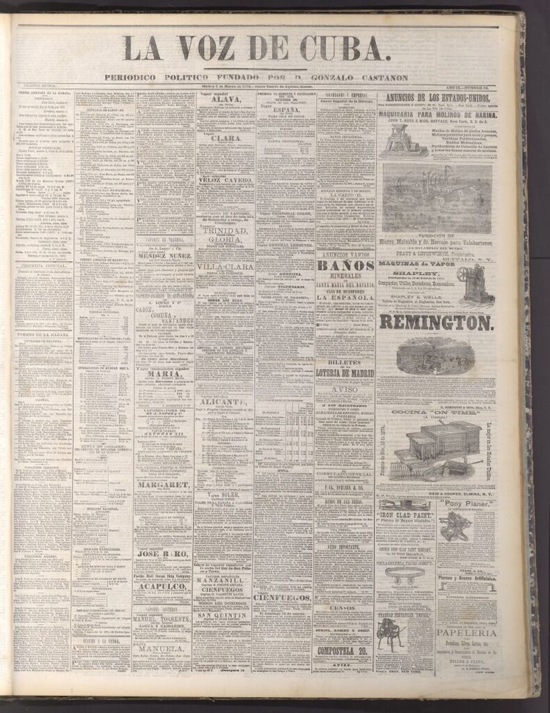 Miniatura de La Voz de Cuba: diario conservador del 7 de marzo de 1876