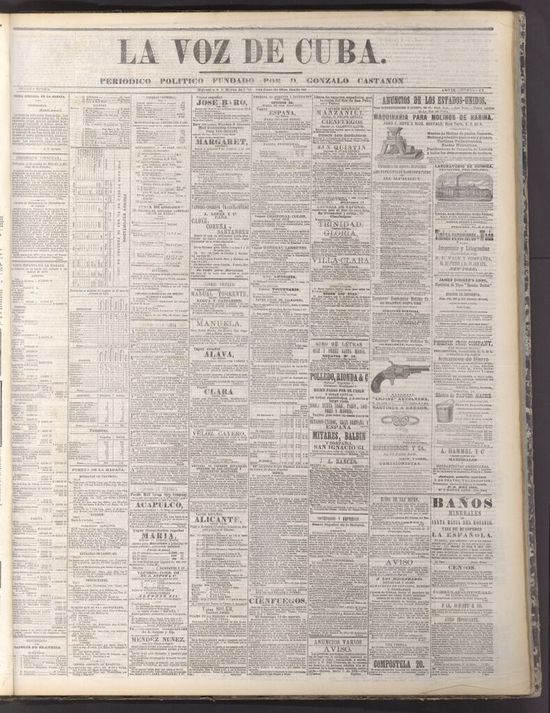 Miniatura de La Voz de Cuba: diario conservador del 8 de marzo de 1876