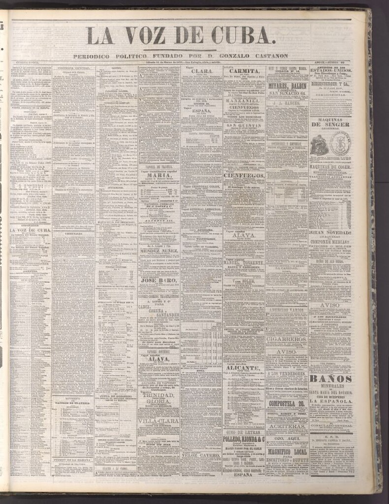 Miniatura de La Voz de Cuba: diario conservador del 11 de marzo de 1876