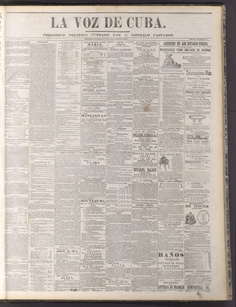 Miniatura de La Voz de Cuba: diario conservador del 15 de marzo de 1876