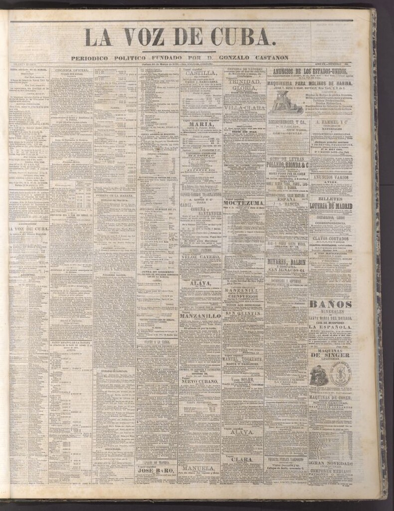 Miniatura de La Voz de Cuba: diario conservador del 16 de marzo de 1876