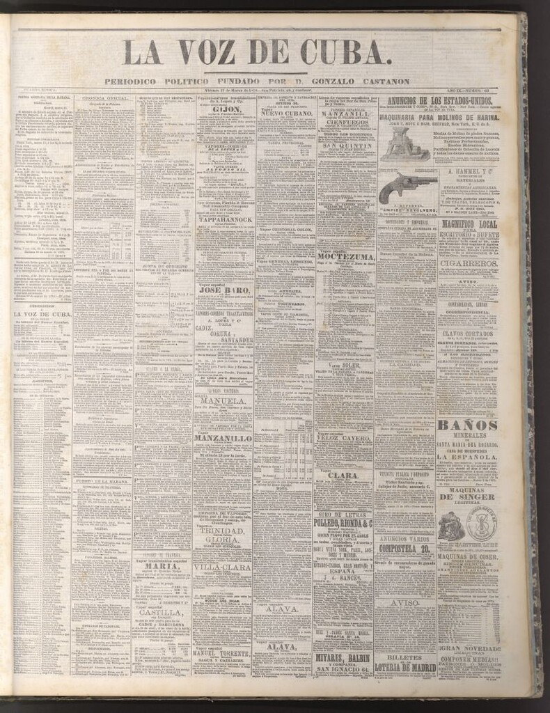 Miniatura de La Voz de Cuba: diario conservador del 17 de marzo de 1876