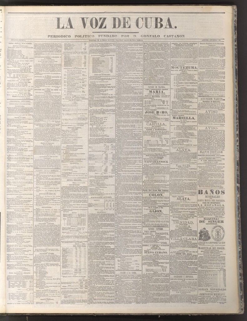 Miniatura de La Voz de Cuba: diario conservador del 19 de marzo de 1876