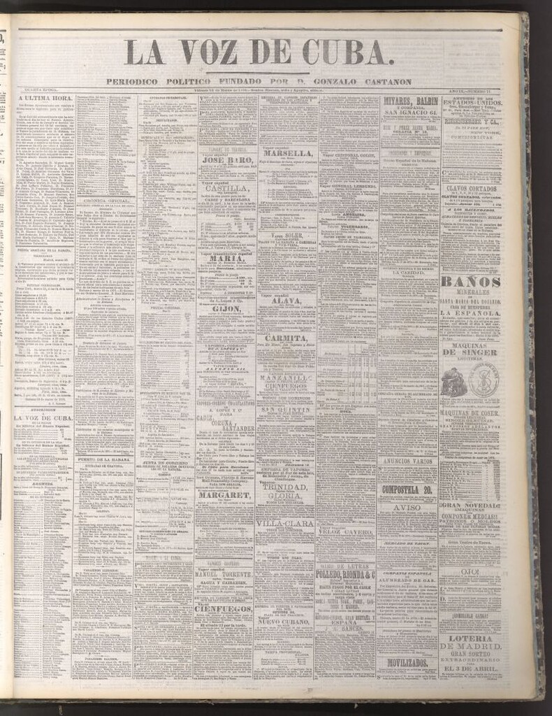 Miniatura de La Voz de Cuba: diario conservador del 24 de marzo de 1876