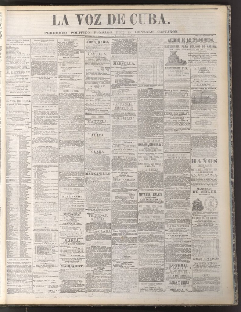 Miniatura de La Voz de Cuba: diario conservador del 29 de marzo de 1876