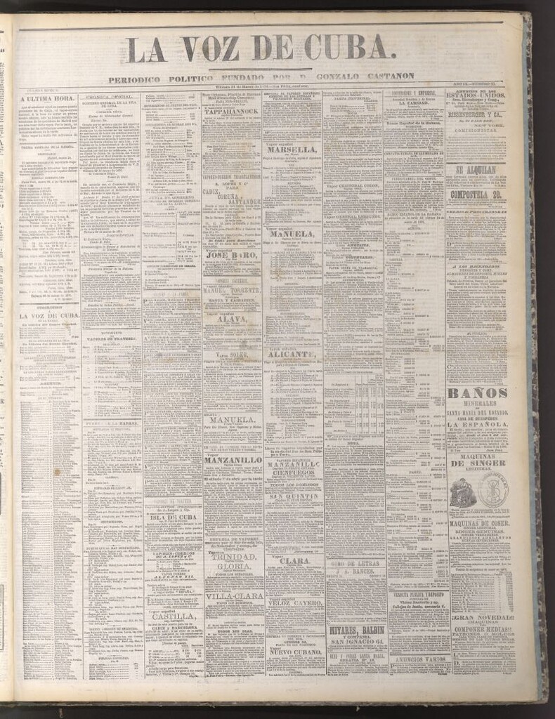 Miniatura de La Voz de Cuba: diario conservador del 31 de marzo de 1876