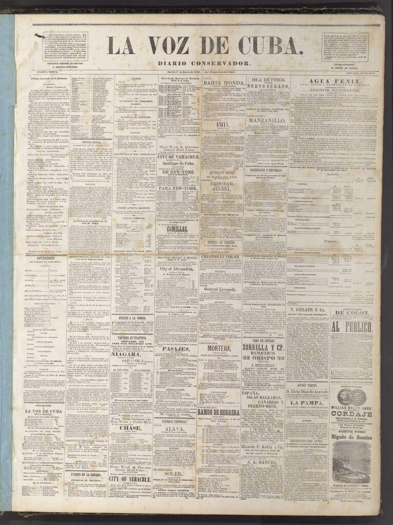 Miniatura de La Voz de Cuba: diario conservador del 1 de enero de 1880
