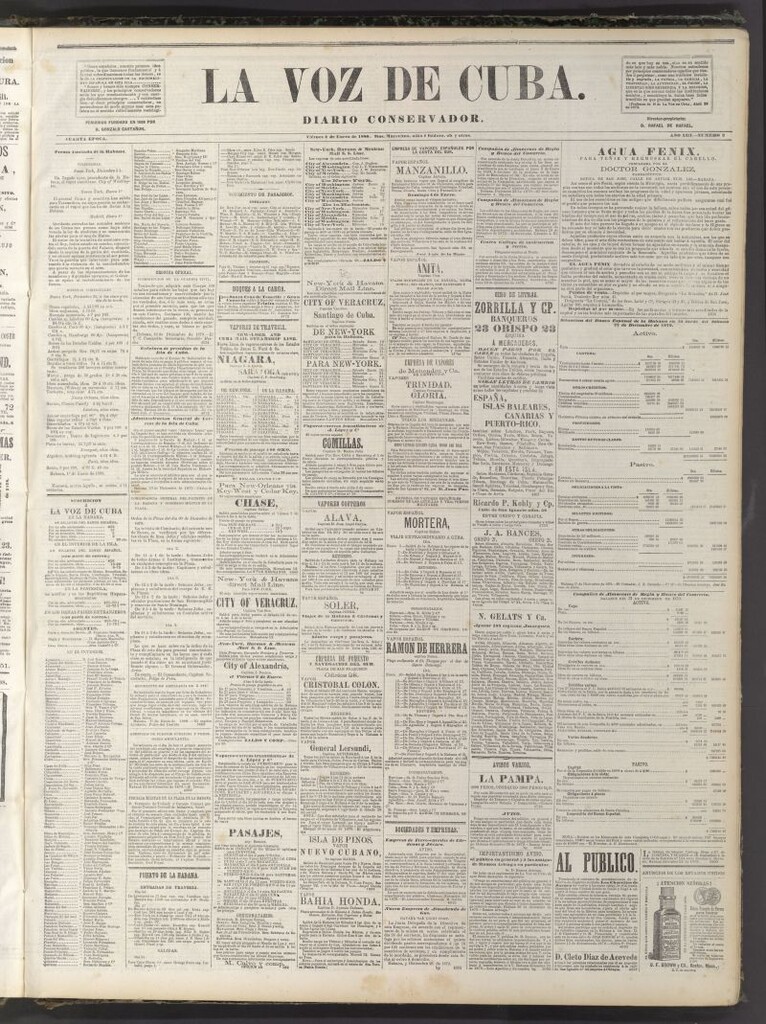 Miniatura de La Voz de Cuba: diario conservador del 2 de enero de 1880