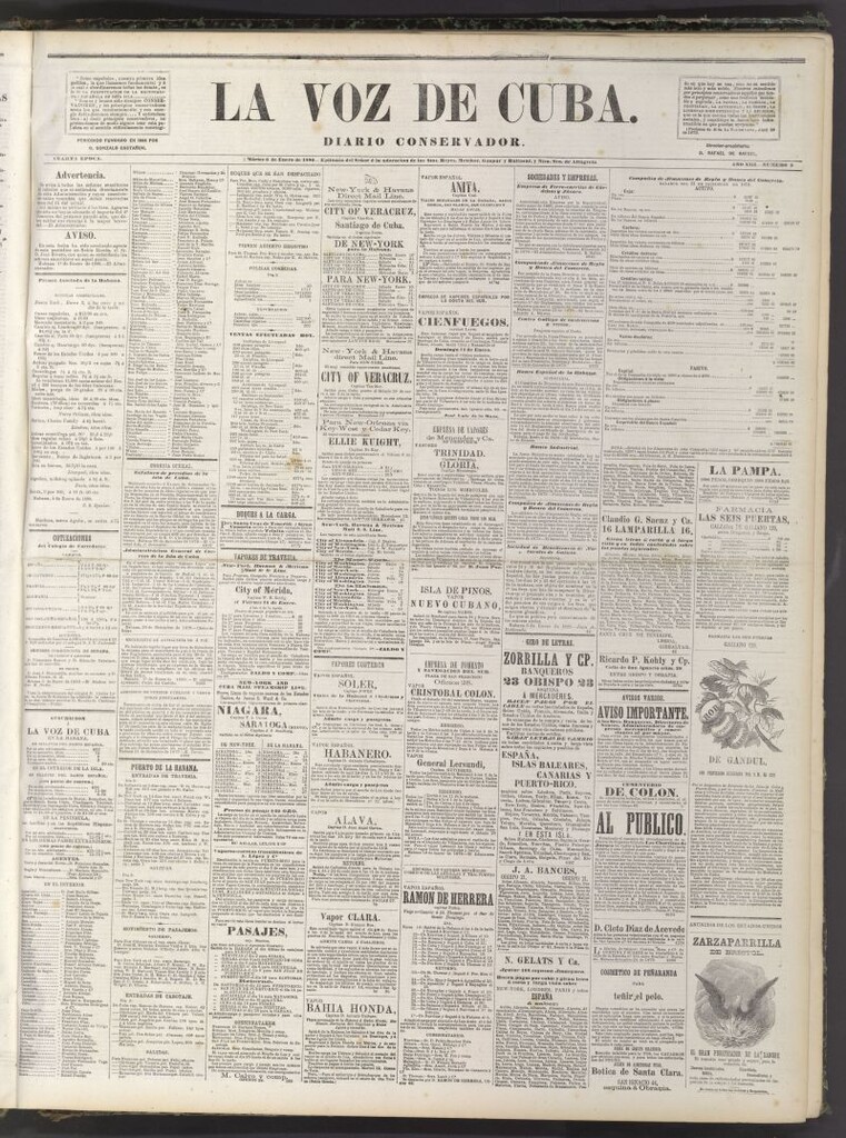 Miniatura de La Voz de Cuba: diario conservador del 6 de enero de 1880
