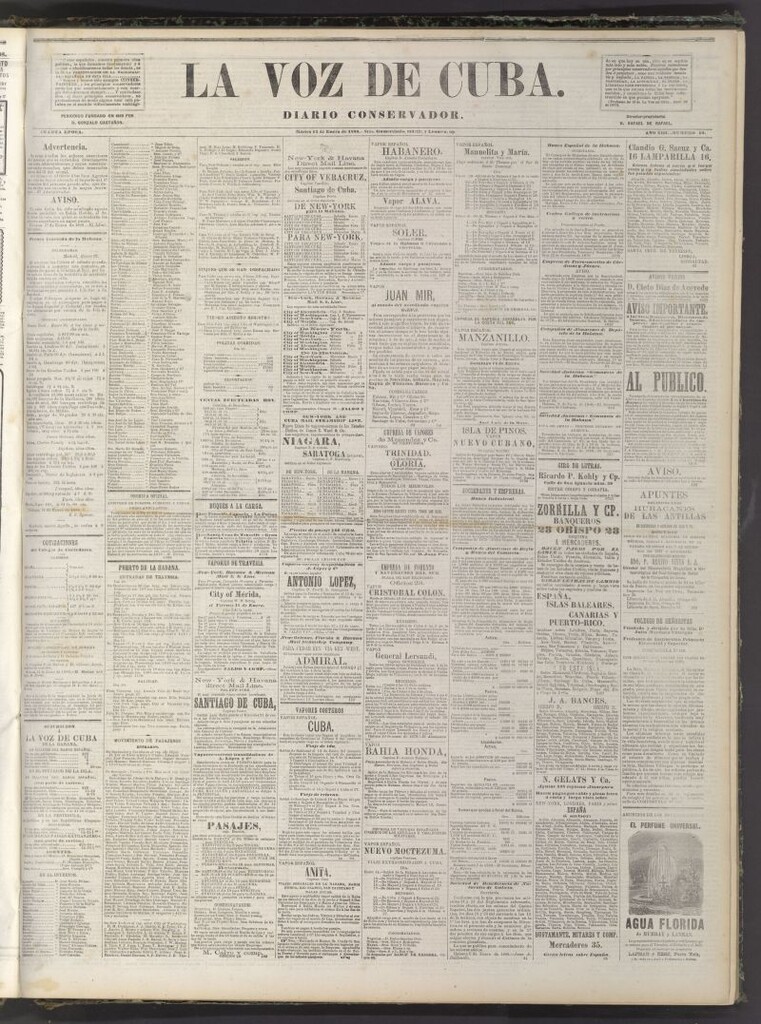 Miniatura de La Voz de Cuba: diario conservador del 13 de enero de 1880