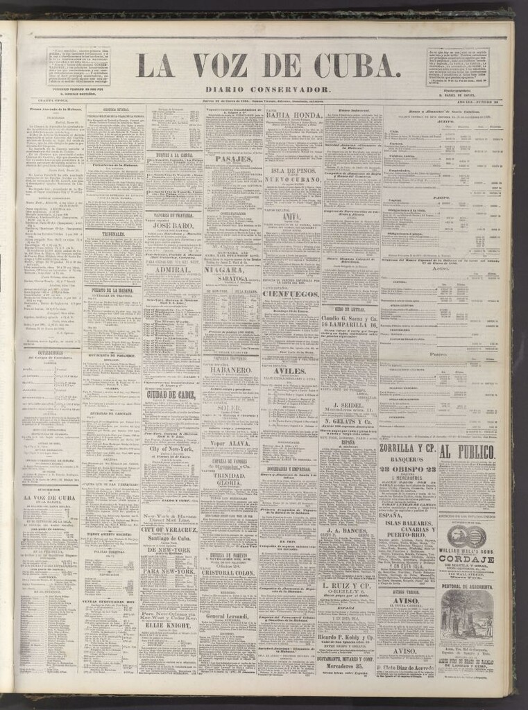 Miniatura de La Voz de Cuba: diario conservador del 22 de enero de 1880