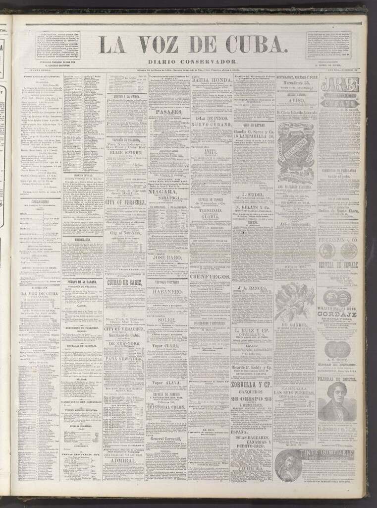 Miniatura de La Voz de Cuba: diario conservador del 24 de enero de 1880