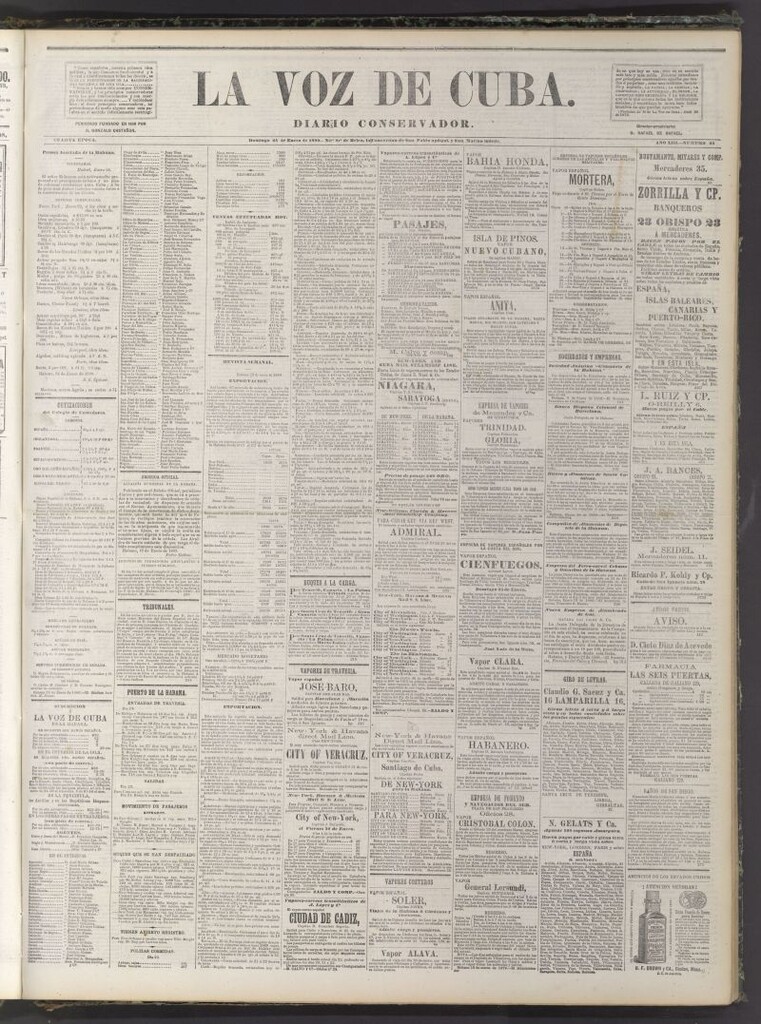 Miniatura de La Voz de Cuba: diario conservador del 25 de enero de 1880