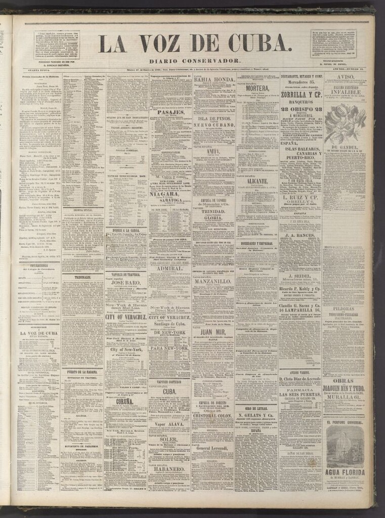 Miniatura de La Voz de Cuba: diario conservador del 27 de enero de 1880