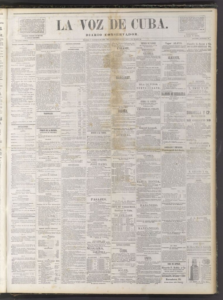 Miniatura de La Voz de Cuba: diario conservador del 1 de febrero de 1880