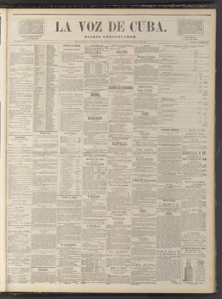 Miniatura de La Voz de Cuba: diario conservador del 4 de febrero de 1880