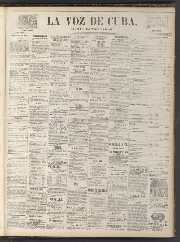 Miniatura de La Voz de Cuba: diario conservador del 5 de febrero de 1880