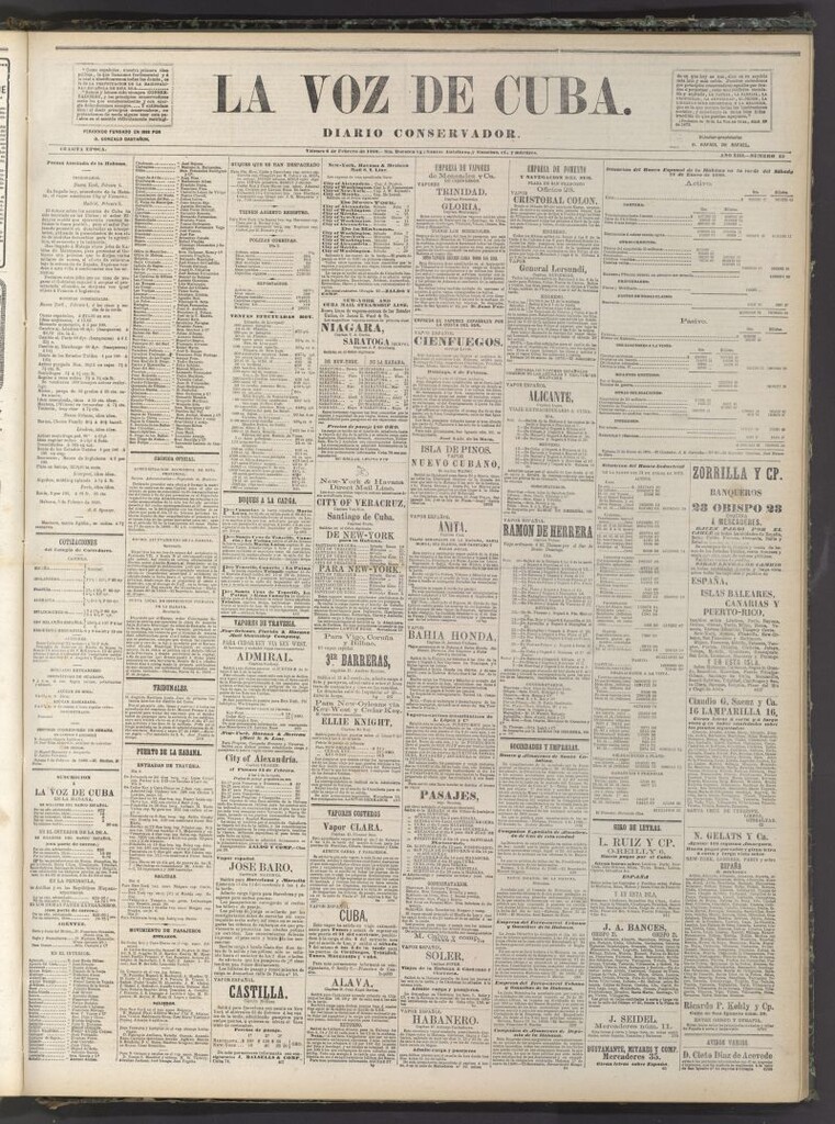 Miniatura de La Voz de Cuba: diario conservador del 6 de febrero de 1880