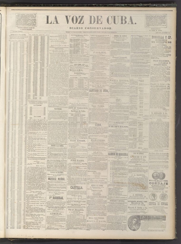 Miniatura de La Voz de Cuba: diario conservador del 7 de febrero de 1880