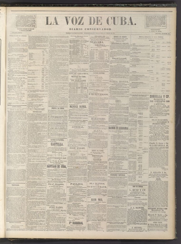 Miniatura de La Voz de Cuba: diario conservador del 8 de febrero de 1880