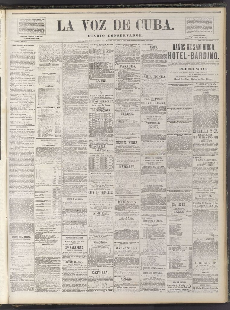 Miniatura de La Voz de Cuba: diario conservador del 15 de febrero de 1880