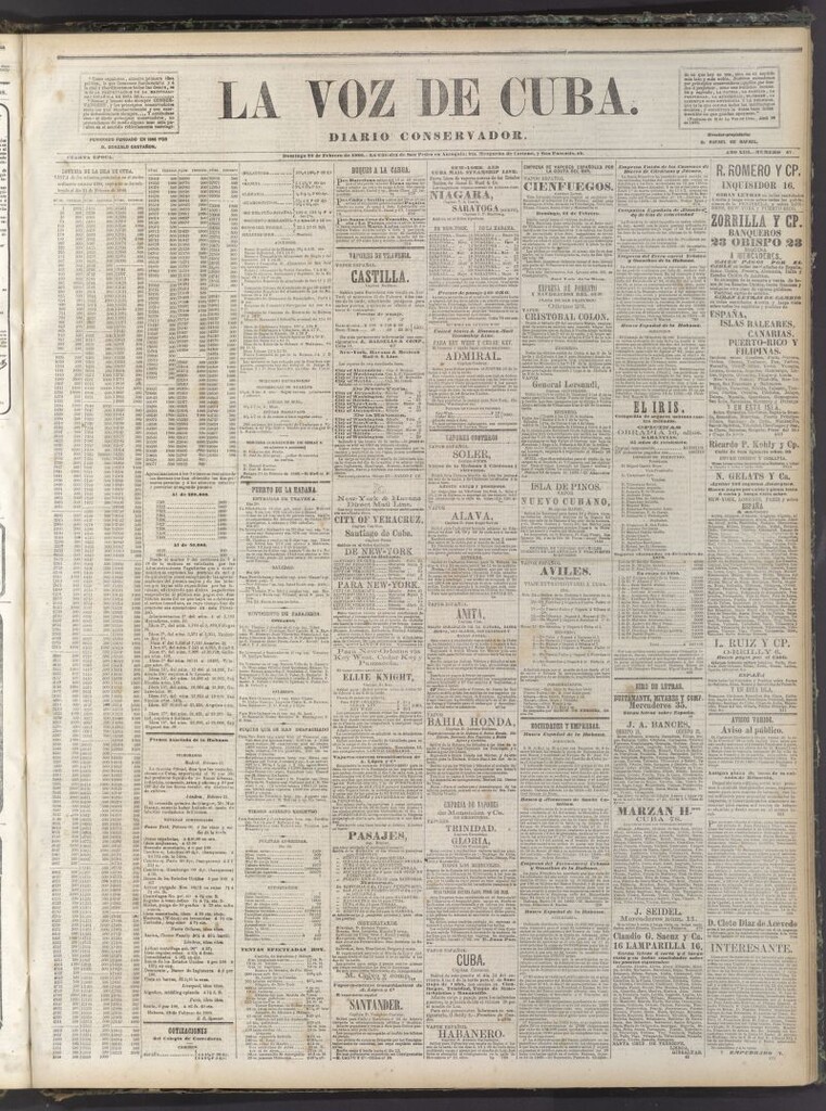 Miniatura de La Voz de Cuba: diario conservador del 22 de febrero de 1880
