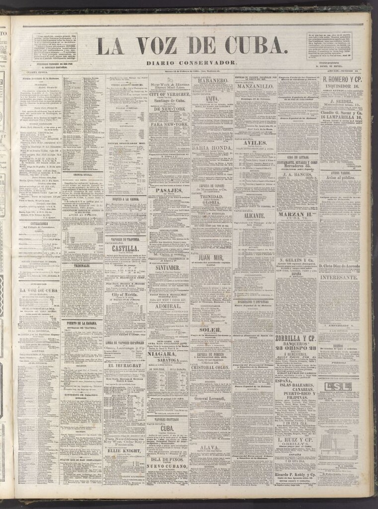 Miniatura de La Voz de Cuba: diario conservador del 24 de febrero de 1880