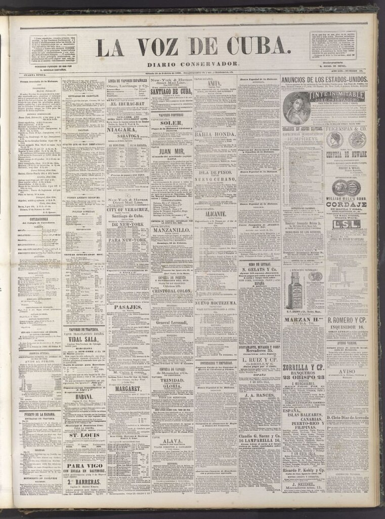 Miniatura de La Voz de Cuba: diario conservador del 28 de febrero de 1880