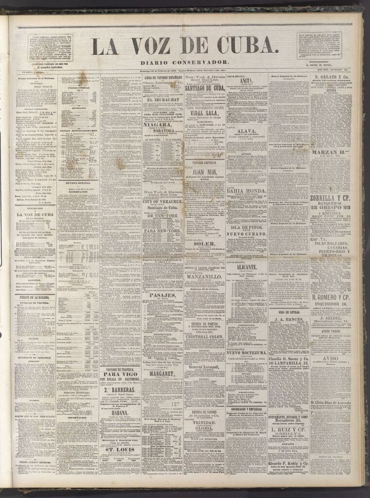 Miniatura de La Voz de Cuba: diario conservador del 29 de febrero de 1880