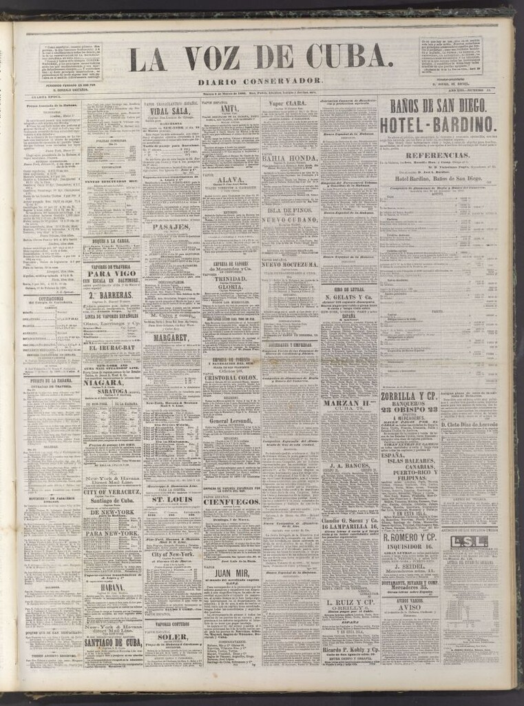 Miniatura de La Voz de Cuba: diario conservador del 2 de marzo de 1880