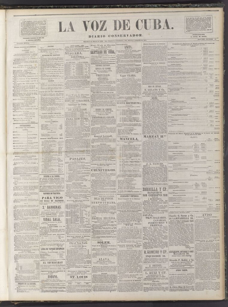 Miniatura de La Voz de Cuba: diario conservador del 3 de marzo de 1880