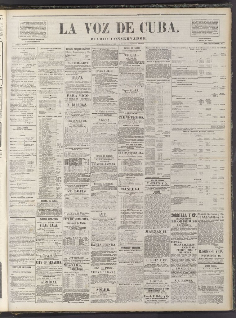 Miniatura de La Voz de Cuba: diario conservador del 5 de marzo de 1880