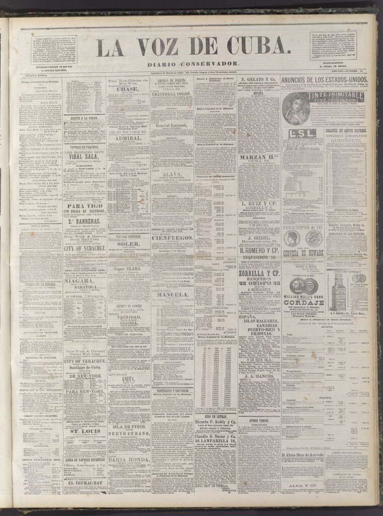 Miniatura de La Voz de Cuba: diario conservador del 6 de marzo de 1880