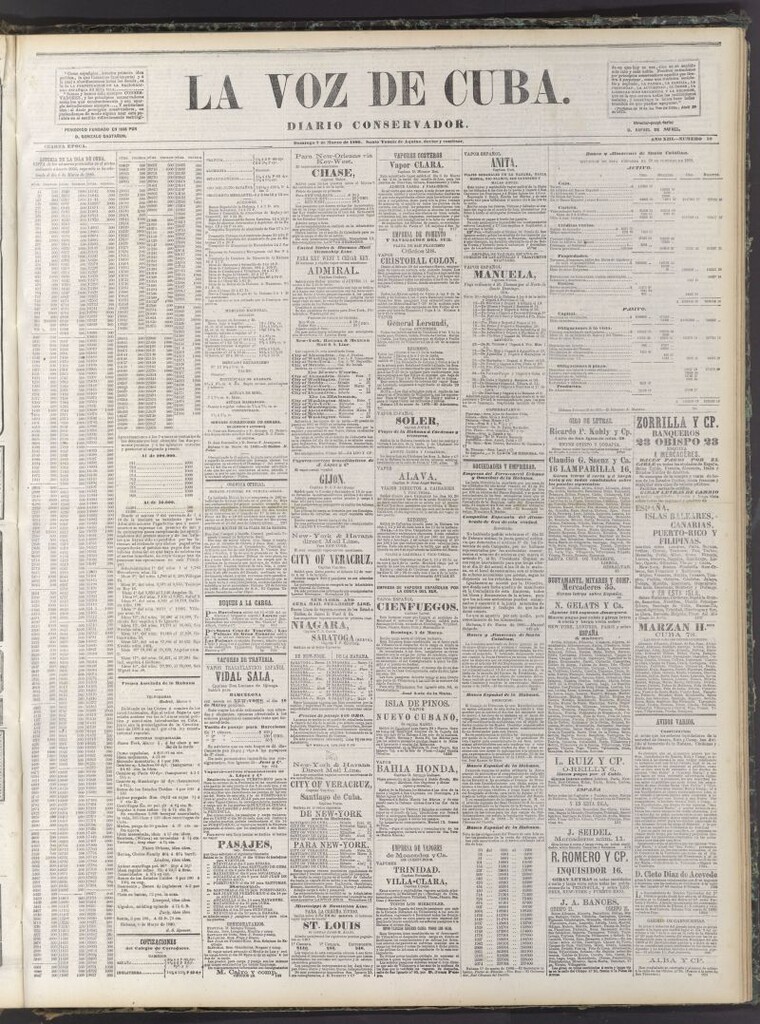 Miniatura de La Voz de Cuba: diario conservador del 7 de marzo de 1880