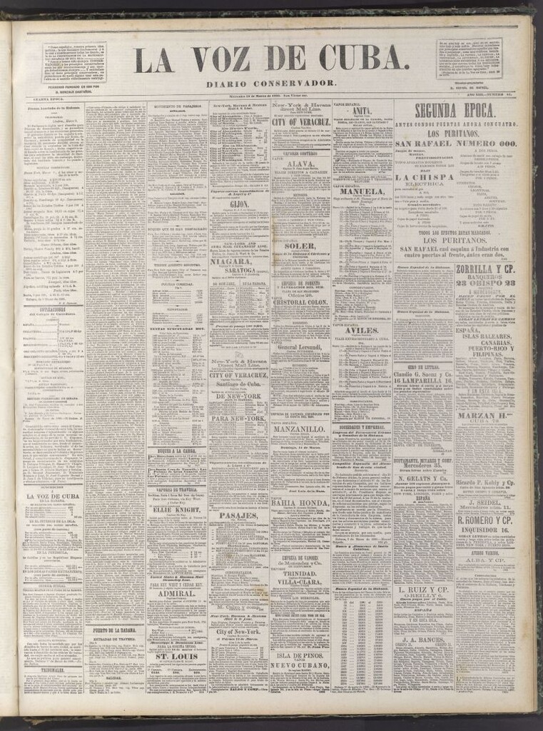 Miniatura de La Voz de Cuba: diario conservador del 10 de marzo de 1880