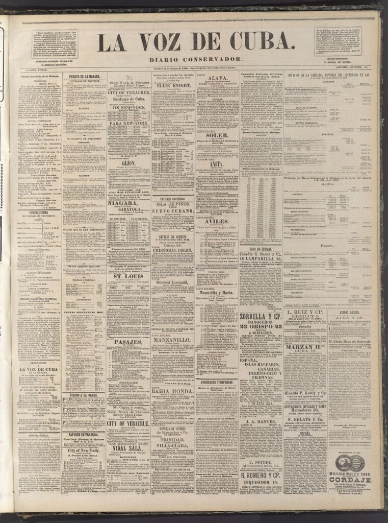 Miniatura de La Voz de Cuba: diario conservador del 12 [sic] de marzo de 1880