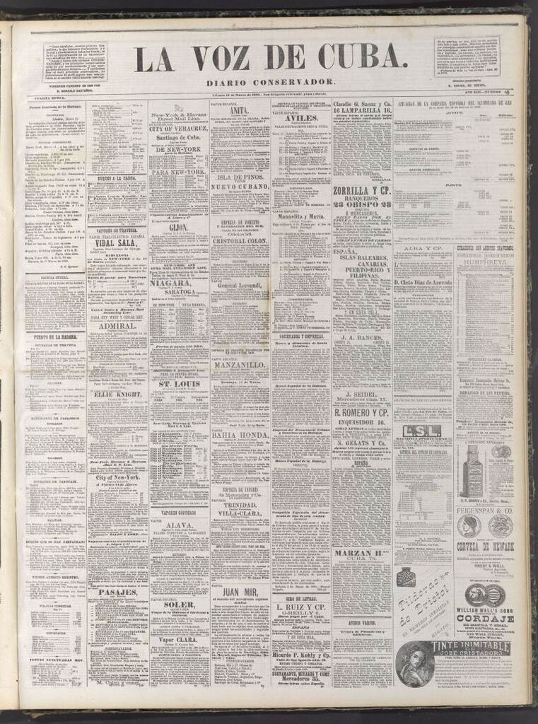 Miniatura de La Voz de Cuba: diario conservador del 13 de marzo de 1880