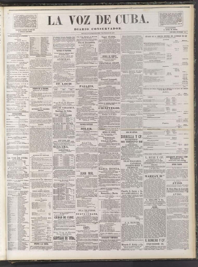 Miniatura de La Voz de Cuba: diario conservador del 17 de marzo de 1880